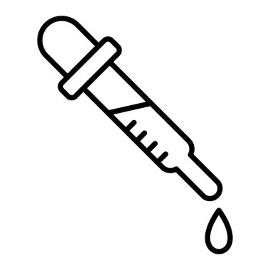 Göz damlası Simgesi, Basit Siyah ve Beyaz Vektör İllüstrasyonu