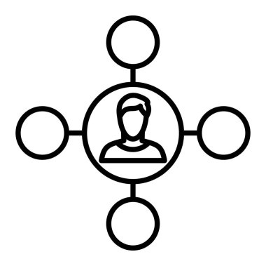 Simge, Basit Siyah ve Beyaz Vektör İllüstrasyonunu Bağla