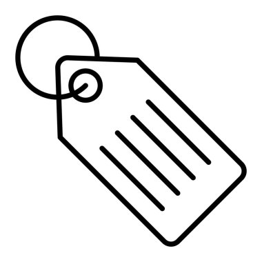 Etiket Simgesi, Basit Siyah ve Beyaz Vektör İllüstrasyonu