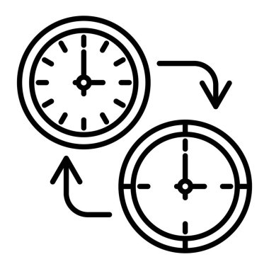 Değişim Simgesi, Basit Siyah ve Beyaz Vektör İllüstrasyonu