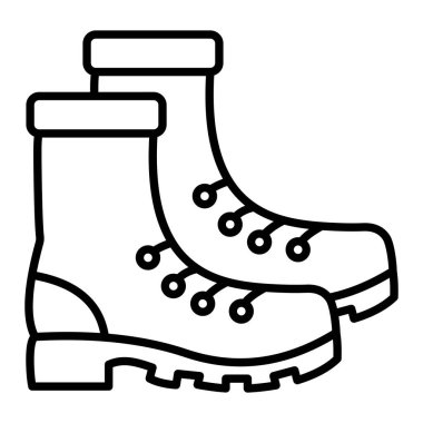 Çizme Simgesi, Basit Siyah ve Beyaz Vektör İllüstrasyonu