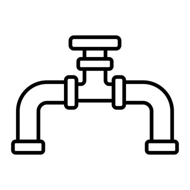 Simge Borusu Simgesi, Basit Siyah ve Beyaz Vektör İllüstrasyonu
