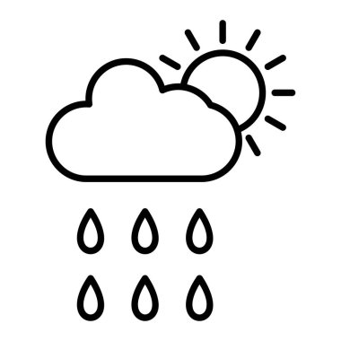 Hava Simgesi, Basit Siyah ve Beyaz Vektör İllüstrasyonu