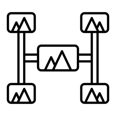 Hizalama Simgesi, Basit Siyah ve Beyaz Vektör İllüstrasyonu