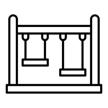 Oyun alanı simgesi, Basit Siyah ve Beyaz Vektör İllüstrasyonu