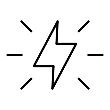 Enerji Simgesi, Basit Siyah ve Beyaz Vektör İllüstrasyonu