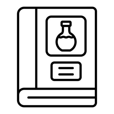 Kitap Simgesi, Basit Siyah ve Beyaz Vektör İllüstrasyonu