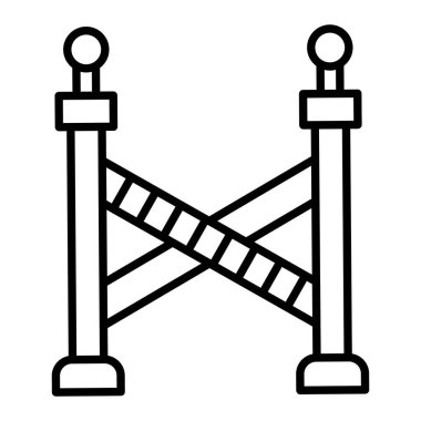 Polis çizgisi simgesi, Basit Siyah ve Beyaz Vektör İllüstrasyonu