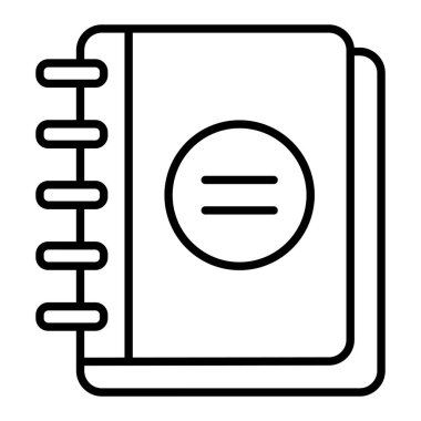 Günlük Simgesi, Basit Siyah ve Beyaz Vektör İllüstrasyonu