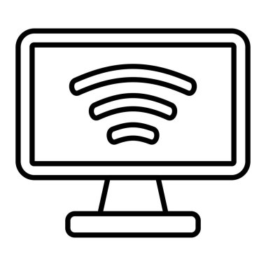 Simge İzleme Simgesi, Basit Siyah ve Beyaz Vektör İllüstrasyonu