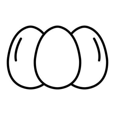 Yumurta Simgesi, Basit Siyah ve Beyaz Vektör İllüstrasyonu