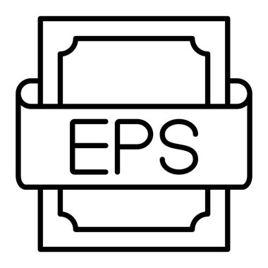 Eps Simgesi, Basit Siyah ve Beyaz Vektör İllüstrasyonu