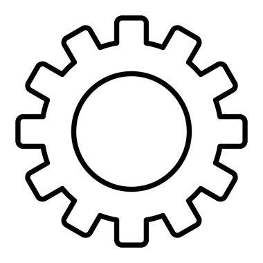Ayarlar Simgesi, Basit Siyah ve Beyaz Vektör İllüstrasyonu