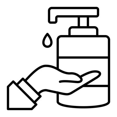 El sabunu çizgisi simgesi, Basit Siyah ve Beyaz Vektör İllüstrasyonu