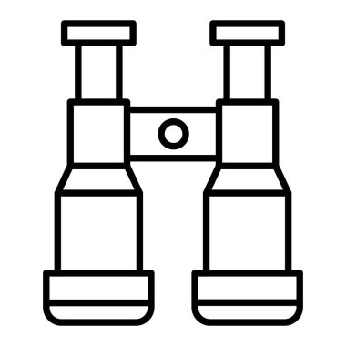Dürbün Simgesi, Basit Siyah ve Beyaz Vektör İllüstrasyonu