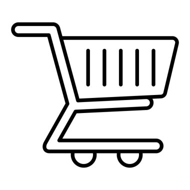 Araç Simgesi, Basit Siyah ve Beyaz Vektör İllüstrasyonu