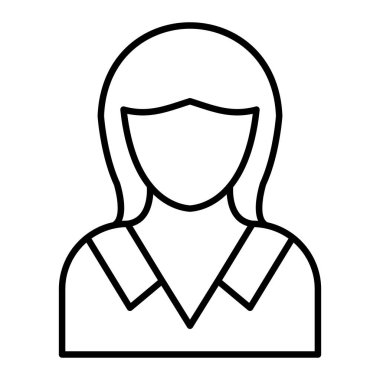 Sekreter Simgesi, Basit Siyah ve Beyaz Vektör İllüstrasyonu