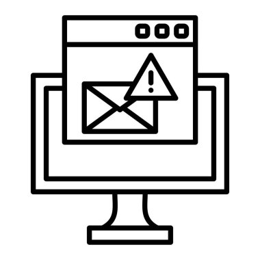 Çöp Posta Simgesi, Basit Siyah ve Beyaz Vektör İllüstrasyonu