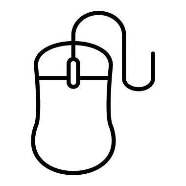 Fare Simgesi, Basit Siyah ve Beyaz Vektör İllüstrasyonu