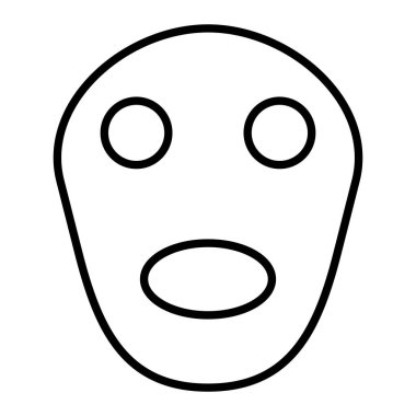 Maske Simgesi, Basit Siyah ve Beyaz Vektör İllüstrasyonu