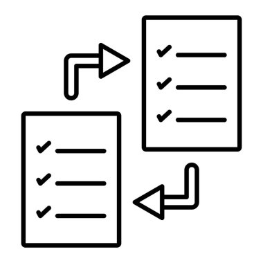 Dosya Aktarım Simgesi, Basit Siyah ve Beyaz Vektör İllüstrasyonu