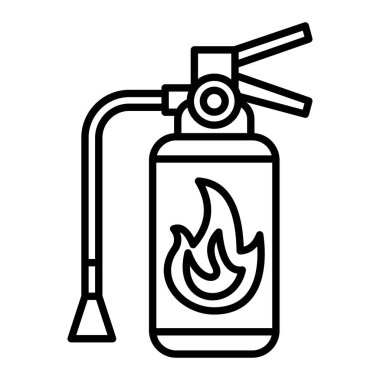 Yangın söndürücü Simgesi, Basit Siyah ve Beyaz Vektör İllüstrasyonu