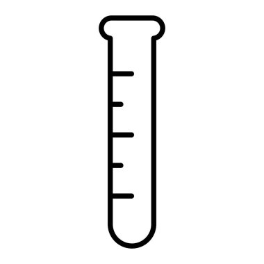 Test Tüpleri Simgesi, Basit Siyah ve Beyaz Vektör İllüstrasyonu