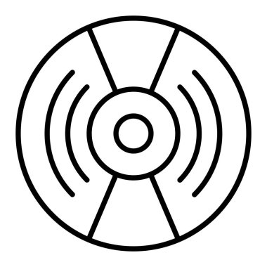 Küçük Disk Simgesi, Basit Siyah ve Beyaz Vektör İllüstrasyonu