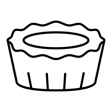 Turta Simgesi, Basit Siyah ve Beyaz Vektör İllüstrasyonu