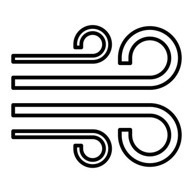 Hava Simgesi, Basit Siyah ve Beyaz Vektör İllüstrasyonu