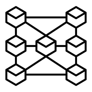 Simge Bloğu, Basit Siyah ve Beyaz Vektör İllüstrasyonu