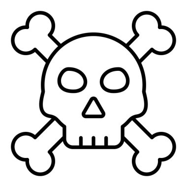 Ölüm Kafatası Simgesi, Basit Siyah ve Beyaz Vektör İllüzyonu