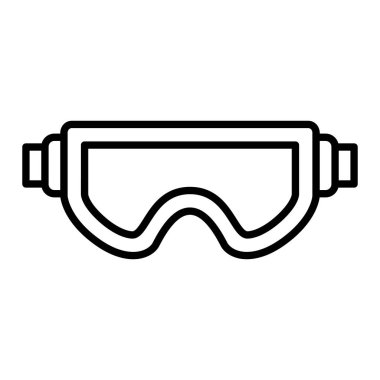 Gözlük Simgesi, Basit Siyah ve Beyaz Vektör İllüstrasyonu