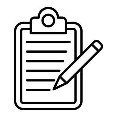 Kontrol Listesi Simgesi, Basit Siyah ve Beyaz Vektör İllüstrasyonu