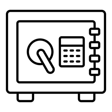 Güvenli Satır simgesi, Basit Siyah ve Beyaz Vektör İllüstrasyonu