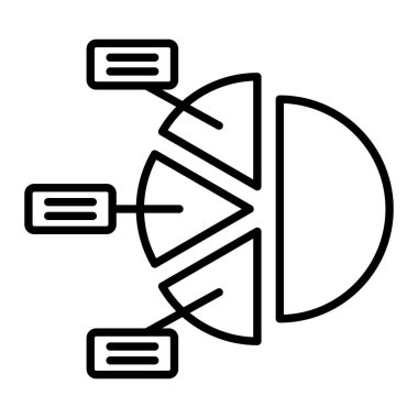 Pasta Çizelgesi Simgesi, Basit Siyah ve Beyaz Vektör İllüstrasyonu