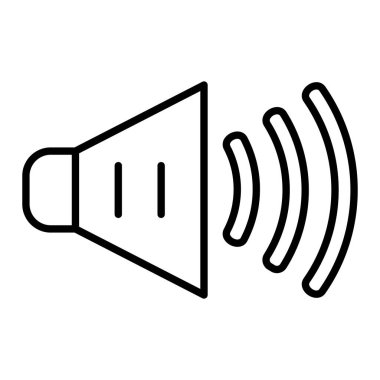 Ses Simgesi, Basit Siyah ve Beyaz Vektör İllüstrasyonu