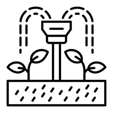 Fıskiye çizgisi simgesi, Basit Siyah ve Beyaz Vektör İllüstrasyonu