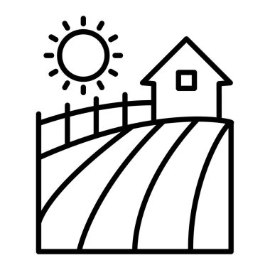 Alan Simgesi, Basit Siyah ve Beyaz Vektör İllüstrasyonu