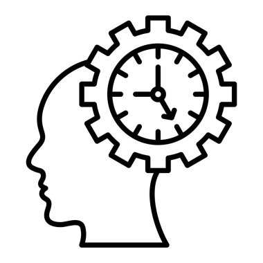 Dakik Simge, Basit Siyah ve Beyaz Vektör İllüstrasyonu