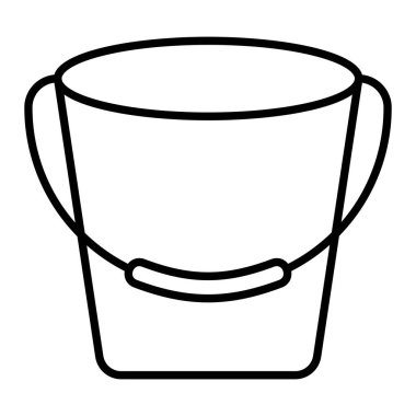 Bucket Simgesi, Basit Siyah ve Beyaz Vektör İllüstrasyonu
