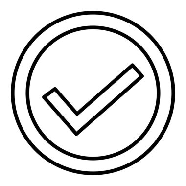 Simge, Basit Siyah ve Beyaz Vektör İllüstrasyonunu Kontrol Et