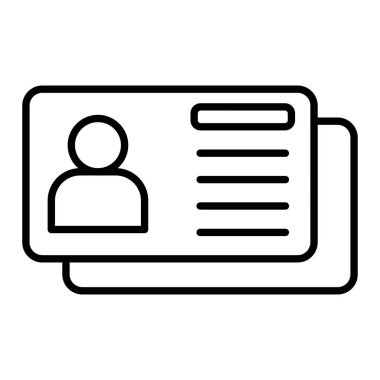 Visa Simgesi, Basit Siyah ve Beyaz Vektör İllüstrasyonu