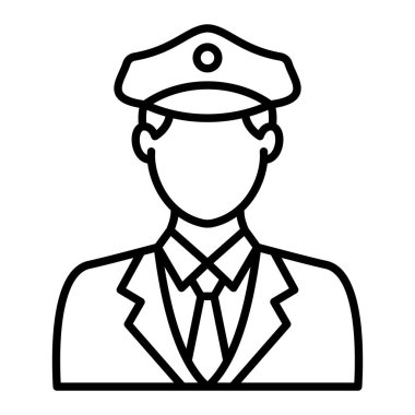 Sürücü Simgesi, Basit Siyah ve Beyaz Vektör İllüstrasyonu