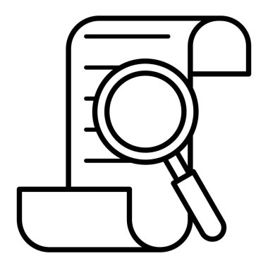 Seo Rapor Simgesi, Basit Siyah ve Beyaz Vektör İllüstrasyonu