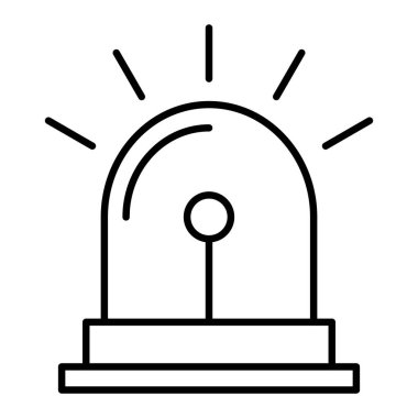 Siren Simgesi, Basit Siyah ve Beyaz Vektör İllüstrasyonu