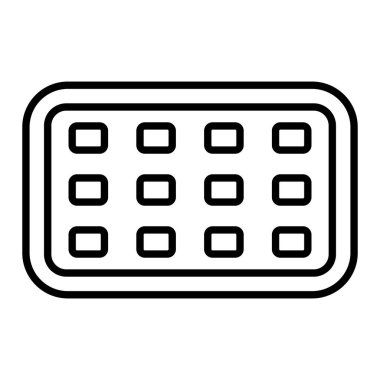 Anahtar Programlama Simgesi, Basit Siyah ve Beyaz Vektör İllüstrasyonu