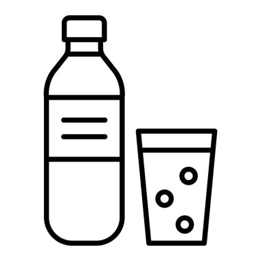 Su Simgesi, Basit Siyah ve Beyaz Vektör İllüstrasyonu