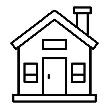 Ev çizgisi simgesi, Basit Siyah ve Beyaz Vektör İllüstrasyonu