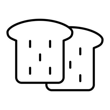 Ekmek Simgesi, Basit Siyah ve Beyaz Vektör İllüstrasyonu